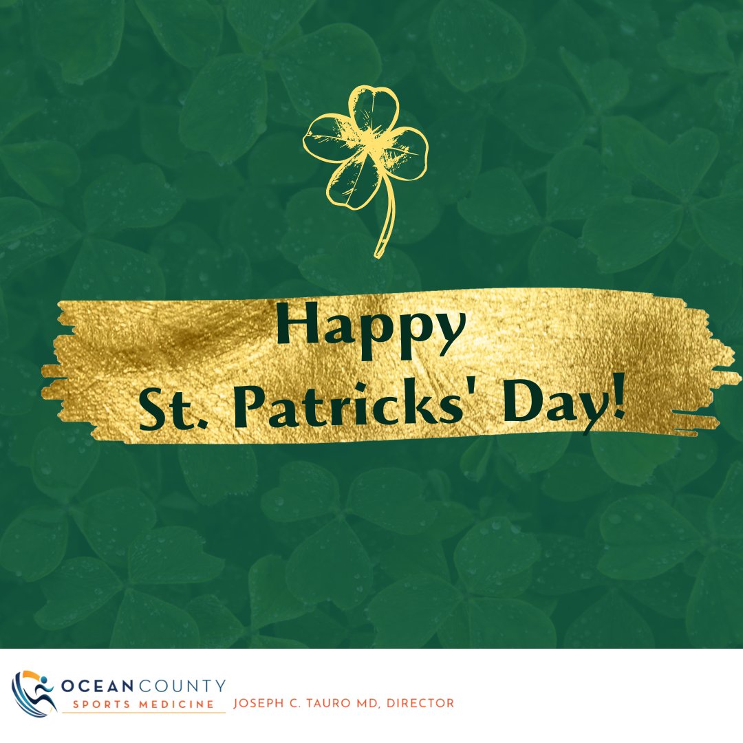 Dr. Tauro's office wishes you a Happy St. Patrick's Day! #OCSM #OceanCountySportsMedicine #StPatricksDay #SportsMedicine #SportsInjury #TomsRiver #TomsRiverNJ #TomsRiverLocal