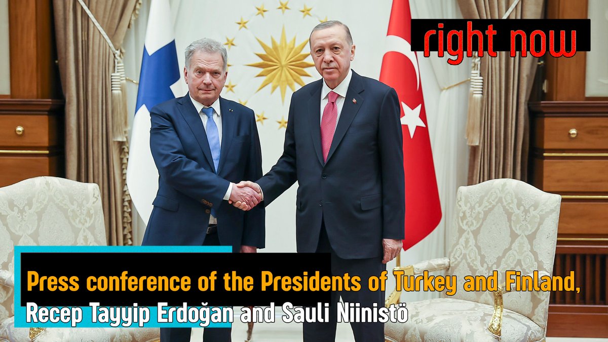 now_timeline's tweet photo. Right Now - Press conference of the Presidents of Turkey and Finland, Er... https://t.co/y9YmTIOs8S via @YouTube 

#RecepTayyipErdogan #SauliNiinisto #NATO #Turkey  #Ankara #Finland #accession #ratification #Pressconference #president #negotiations #Parliament https://t.co/wmVcLY0h2Q