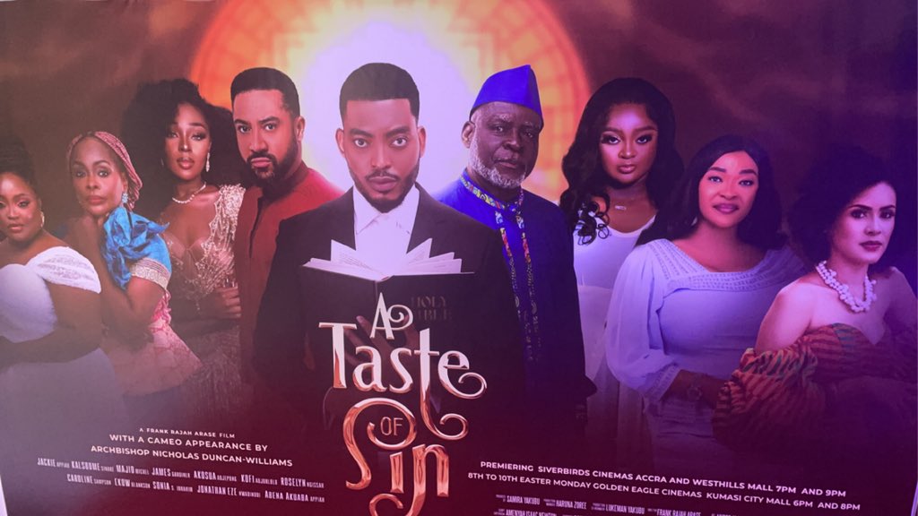 Thepapishilo's tweet image. This is a big one for me.. my first movie.. “A Taste Of Sin” produced by Dominion tv with some of your favorite actors like Jackie Appiah, Soniah Ibrahim, Majid Michelle, Abena Appiah and many more! And now.. Daniel Duncan Williams! In theathres April 7th 🙏🏽 #Abena coming soon