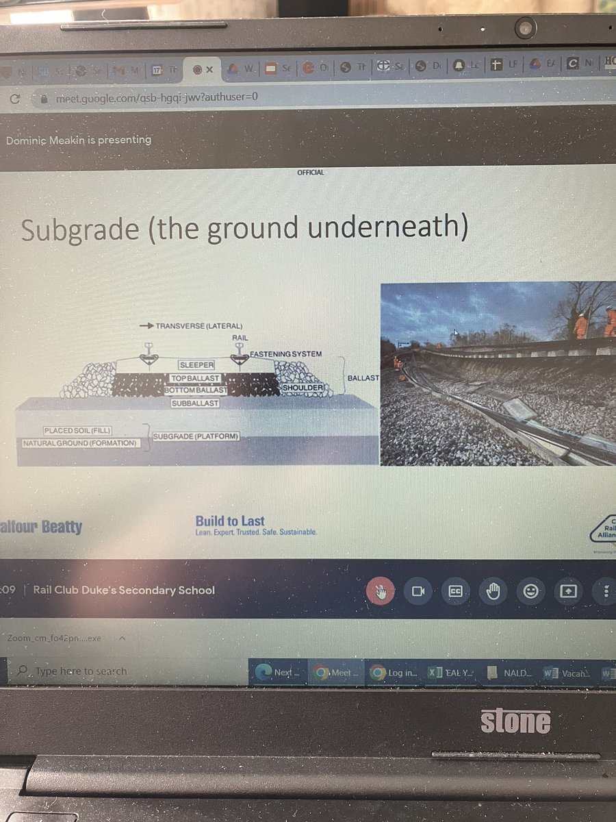 NCEAChaplain's tweet photo. Good to have Dominic @networkrail @balfourbeatty talking about track design #NorthumberlandLine #RailClub @DukesNCEAT @RichardMWCA @ClareBrint #Forces #Materials #CivilEngineering @ICE_NE thanks to @morgansindall_i for arranging this link https://t.co/vjEdp59TgI