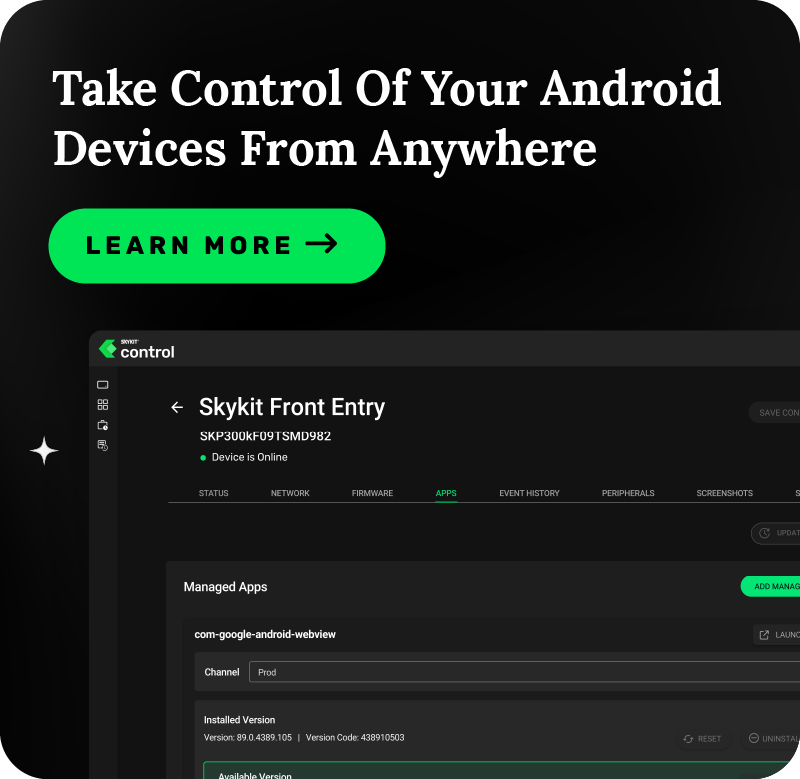 WeAreSkykit's tweet photo. Are your devices calling the shots? Take back authority with Skykit Control. Coordinate, upload, deploy and manage Android applications remotely with Control's remote device management capabilities. https://t.co/Fb0giiAtgo
#skykit #mobiledevicemanagement https://t.co/cfgW3Fw3y1
