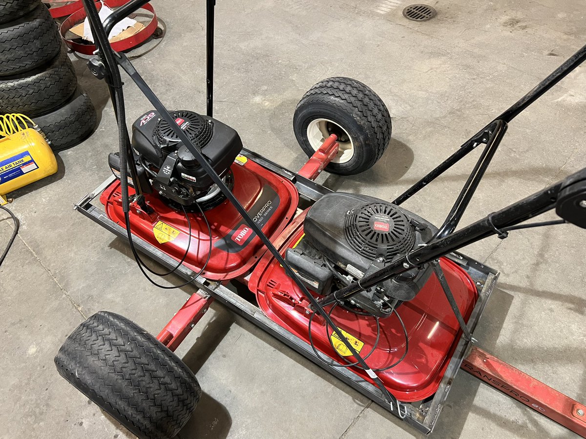 After multiple broken fly mowers last season I made this custom Hoverpro 450 trailer out of a old trans pro 80. The only bungees required are to hold the handles. Thanks to <a href="/reelturftechs/">Reel Turf Techs</a>  for the support. Just needs some paint now!