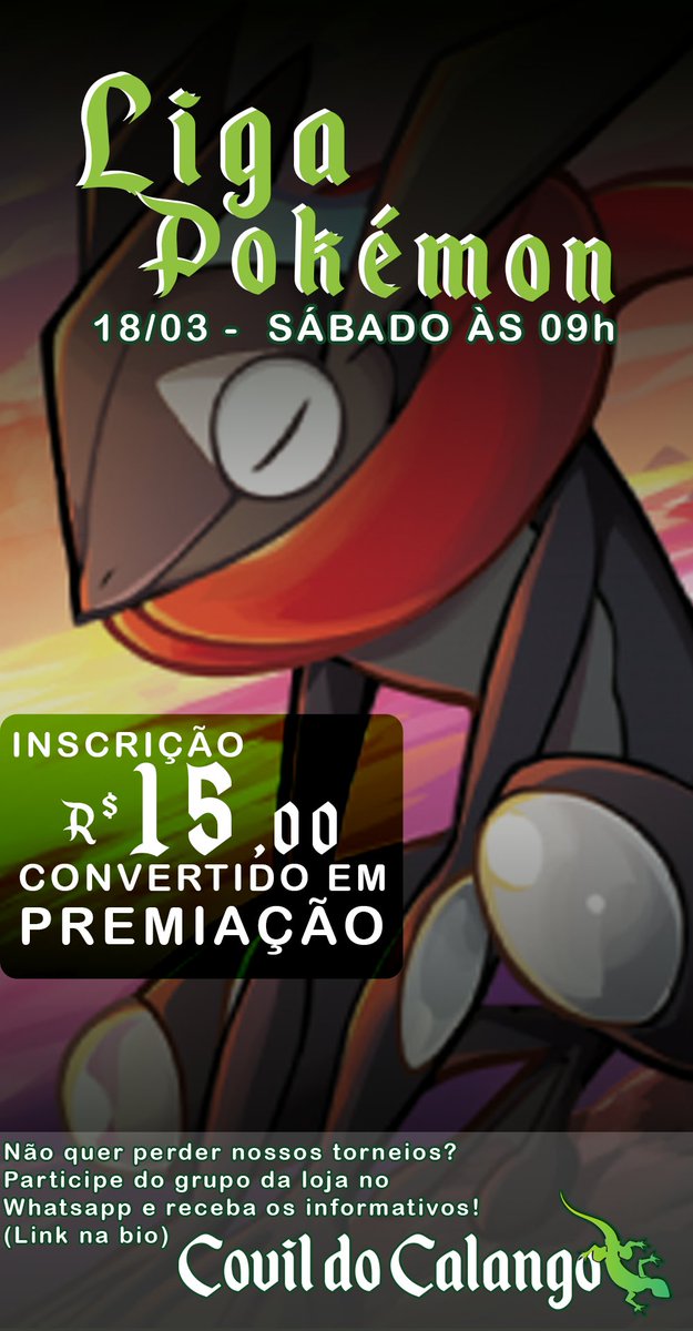 Amanhã no Covil tem torneio da Liga Pokémon - Inscrição: R$ 15,00 Convertida em consumação!
