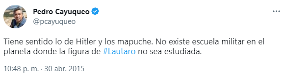 ArayaEstor's tweet photo. @AXELKAISER Le faltó meter a los mapuches rey https://t.co/g3hKfhfSZ6