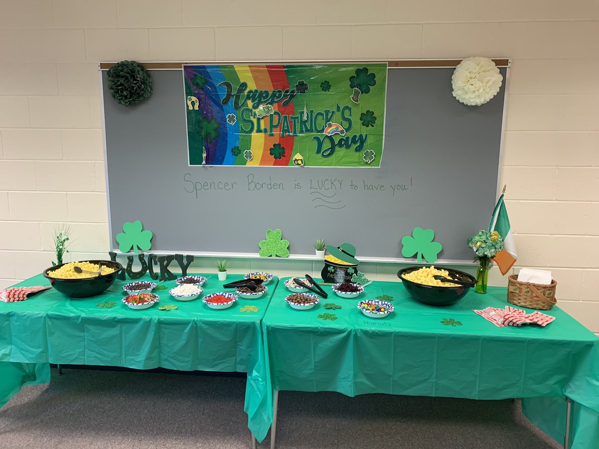 Spencer Borden (@frps_sb) on Twitter photo Big thank you to the <a href="/SBPTO/">spencerbordenPTO</a> for sponsoring our staff St. Patrick’s day popcorn bar!!! Big thank you to the <a href="/SBPTO/">spencerbordenPTO</a> for sponsoring our staff St. Patrick’s day popcorn bar!!!