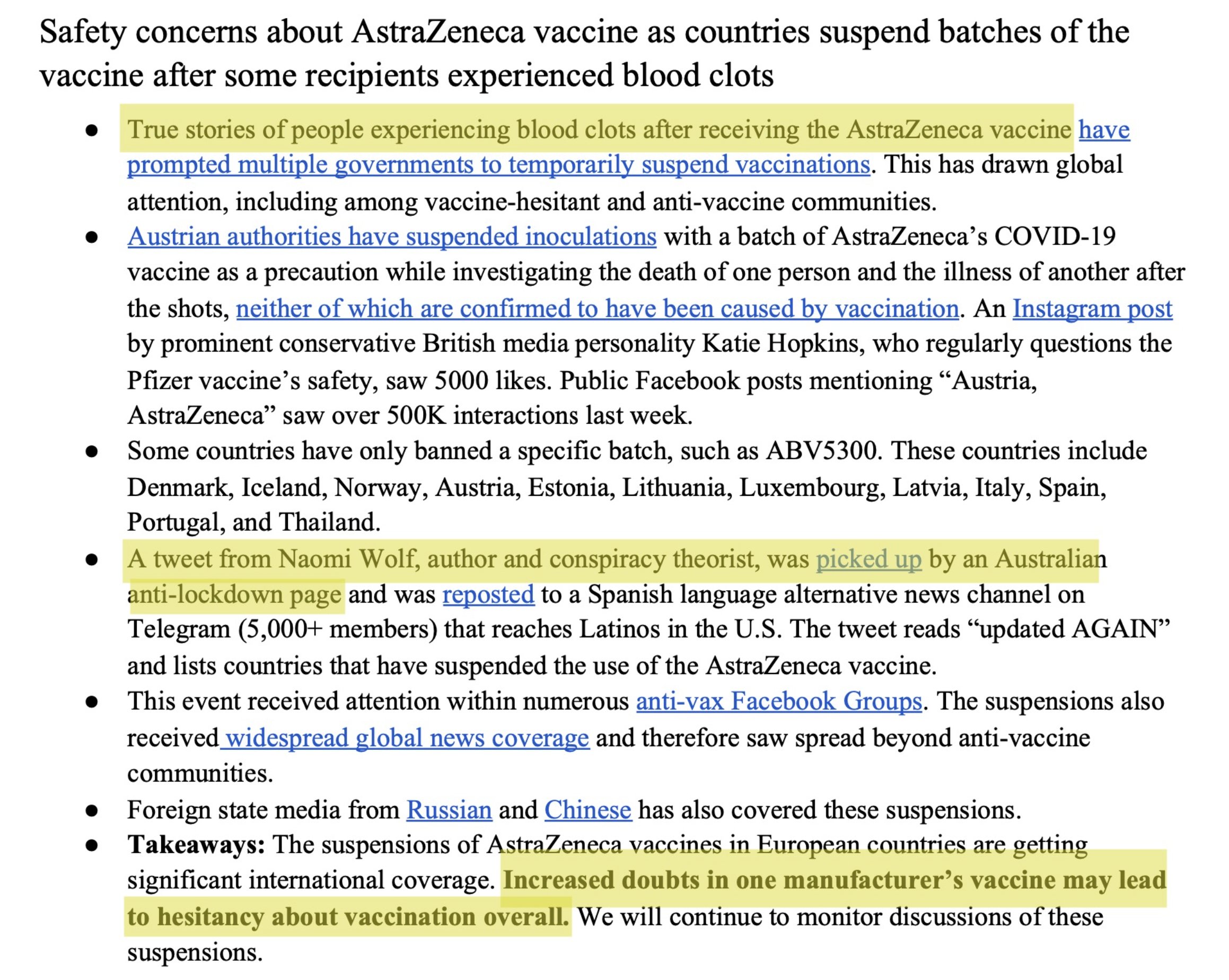 16.VP routinely framed real testimonials about side effects as misinformation, from “true stories” o