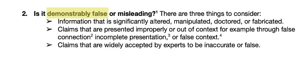13.Through July of 2020, Twitter’s internal guidance on Covid-19 required a story be “demonstrably f