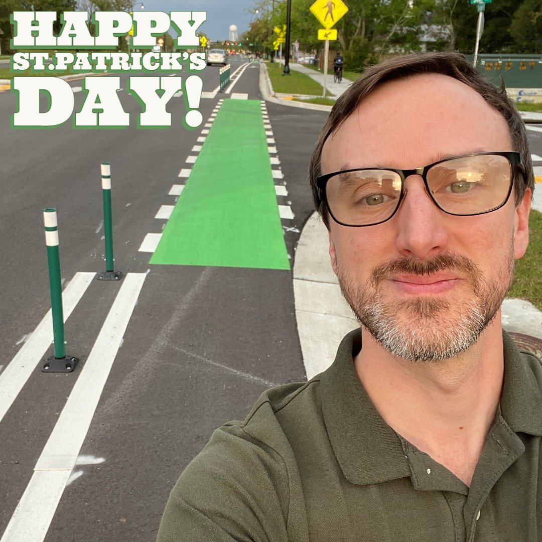 bma_engineers's tweet photo. We're not the only ones wearing green. This street is celebrating St Patrick's Day year round. Working with @CityofBiloxi  and @81trwKeeslerAFB, we recently completed improvements to Division Street that included separated bike lanes.
#bmaengineers #workingtobuildabettergulfcoast https://t.co/bitFFNRfXK