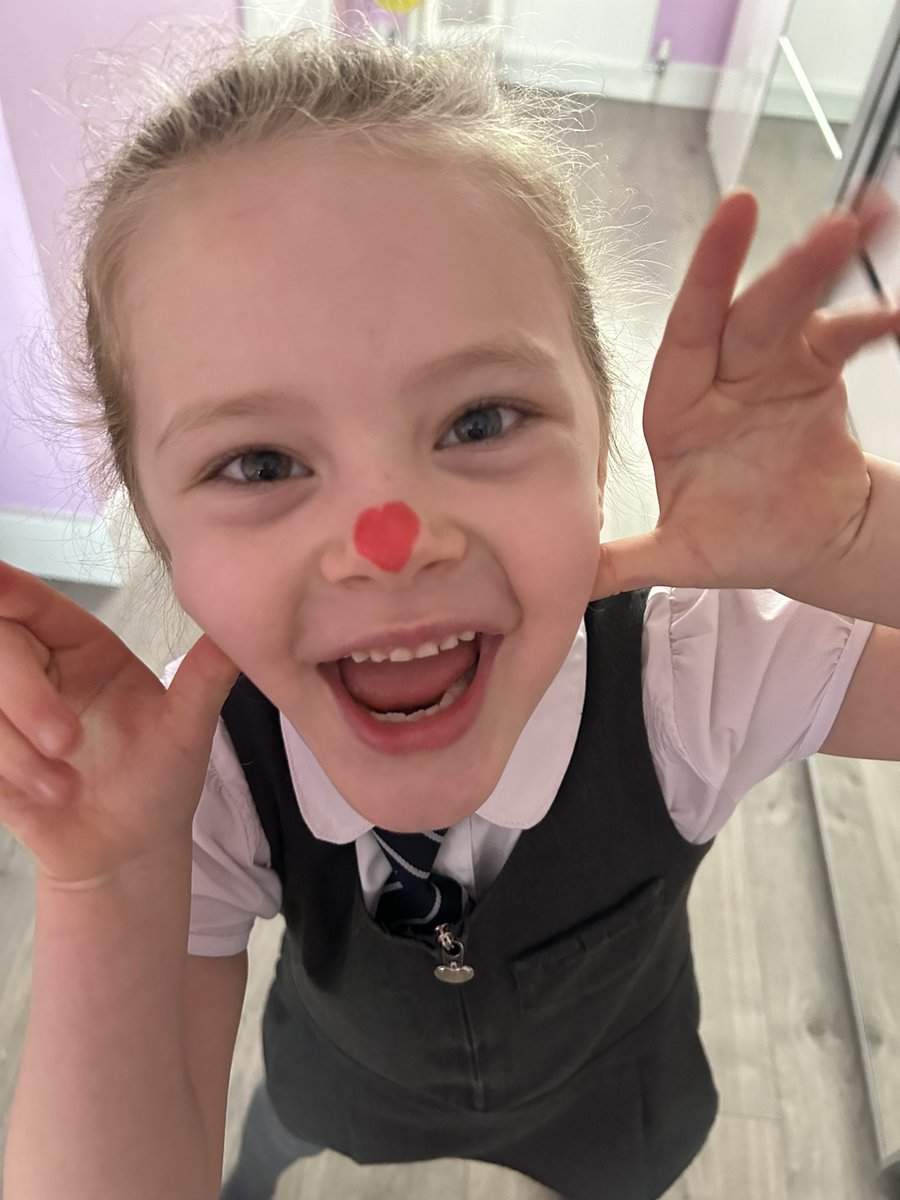 sarahwinter80's tweet photo. Red Nose Day @halewoodcofe https://t.co/2OcR9nDba8