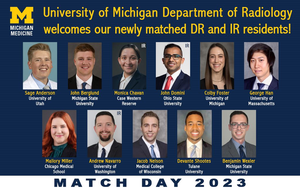 UMichRadiology's tweet image. It is a pleasure to welcome the #RadRes class of 2028/2029 to @UMichRadiology! 

We look forward to working with this talented group of people. We are happy they decided to #GoBlue! #MatchDay @umichmedicine @UMichMedSchool @TheNRMP