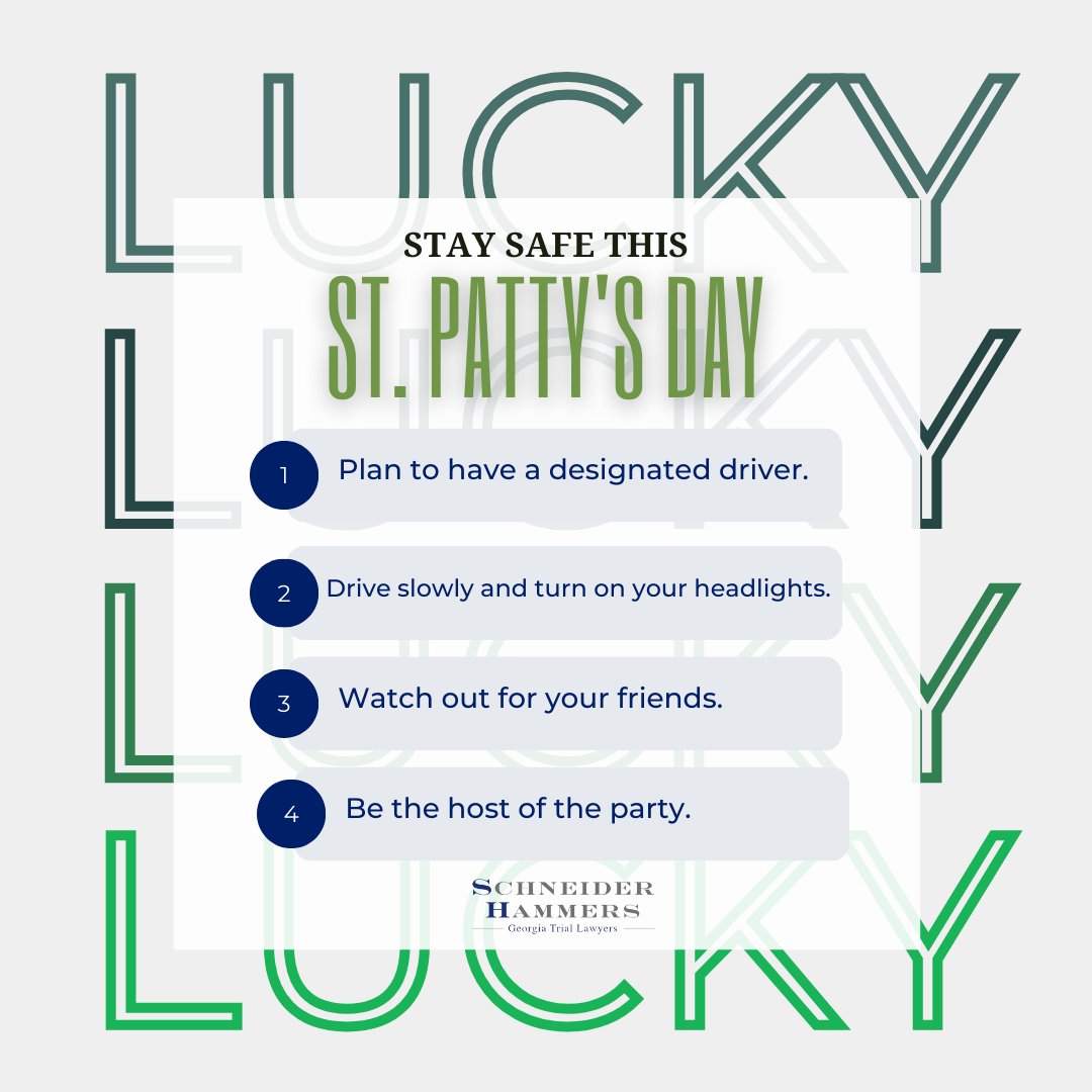 SHInjuryLaw's tweet photo. How lucky are you feeling today? We want our clients to have a safe and happy St. Patricks Day. 🍀 #SchneiderHammers #Law #LawFirm #Lawyers #Lawyer #Attorney #Attorneys #PersonalInjury #Injury #Compensation #Accident https://t.co/PiySMLVqAD https://t.co/aB3AwU1EFS