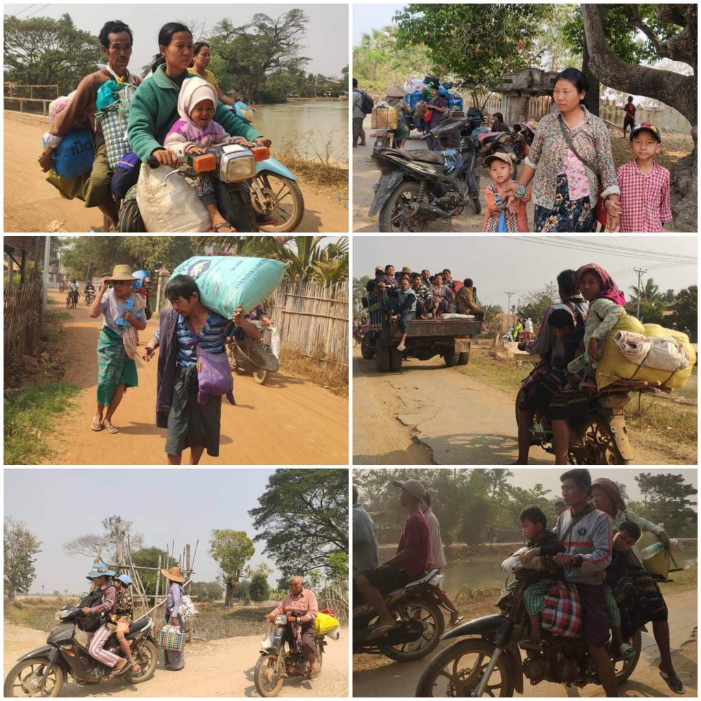 KhantNy28683547's tweet photo. More than 9,000 local civilians from more than 8 villages fled their homes when more than 50 junta soldiers &amp; PyuSawHtee thugs raided the western part of Sagaing Region's Khin-U township by firing weapons at around 7.30 am on March 17.
#2023Mar17Coup
#WhatsHappeningInMyanmar https://t.co/rNknM3XHgu