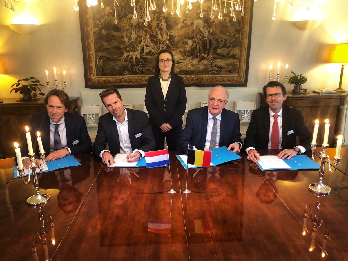 Nucleareurope's tweet photo. Today, on the sidelines of the Belgium - Netherlands Nuclear Summit, @tractebel and @nrgcom |PALLAS signed a Memorandum of Understanding to cooperate to support the new-build of nuclear power plants in the Netherlands. 

#nucleareurope #nuclear #EU #Belgium #TheNetherlands https://t.co/myv0ile2z9