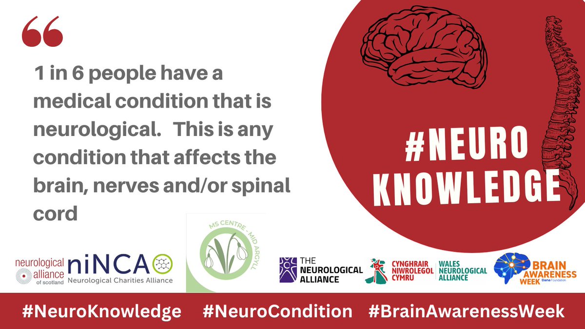 msargyll's tweet image. Neurological conditions can happen to every single one of us. It is important to raise awareness of neuro conditions and improve care and support.  #NeuroKnowledge #BrainAwarenessWeek. Please sign the petition. tinyurl.com/BackThe1in6 
@NeuroAlScotland @niNCA @NeuroWales