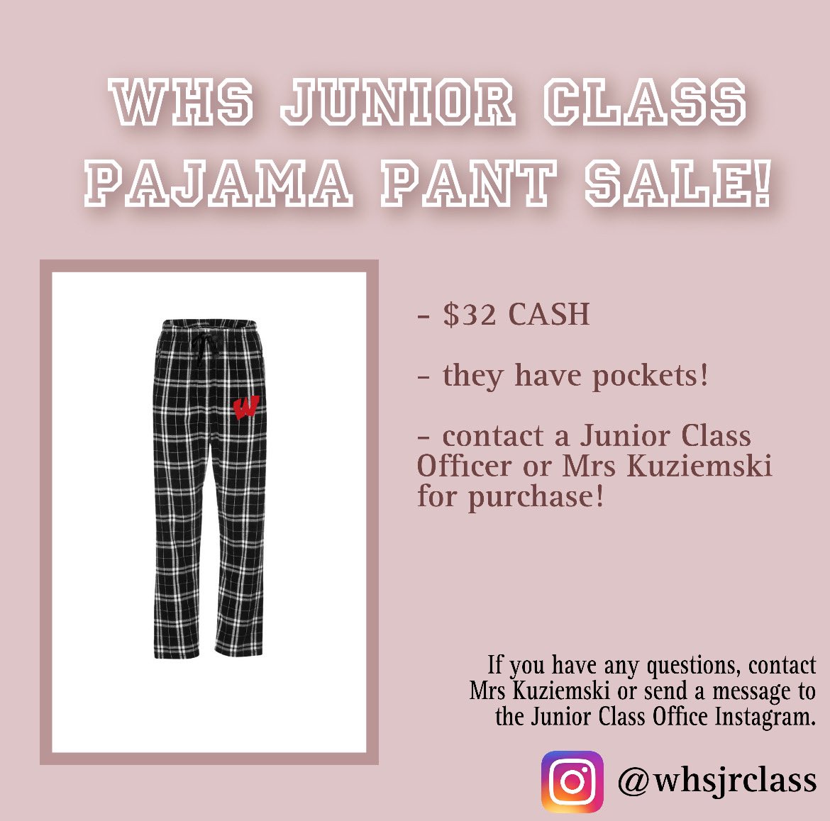 We are selling POCKETED PJ PANTS!! Buy a pair not only to support the Jr. Class, but to also look great rocking your WHS pocketed pj pants🤩      Here is the link to purchase!       woodbridge24.itemorder.com/shop/home/   #WeAreBarrons