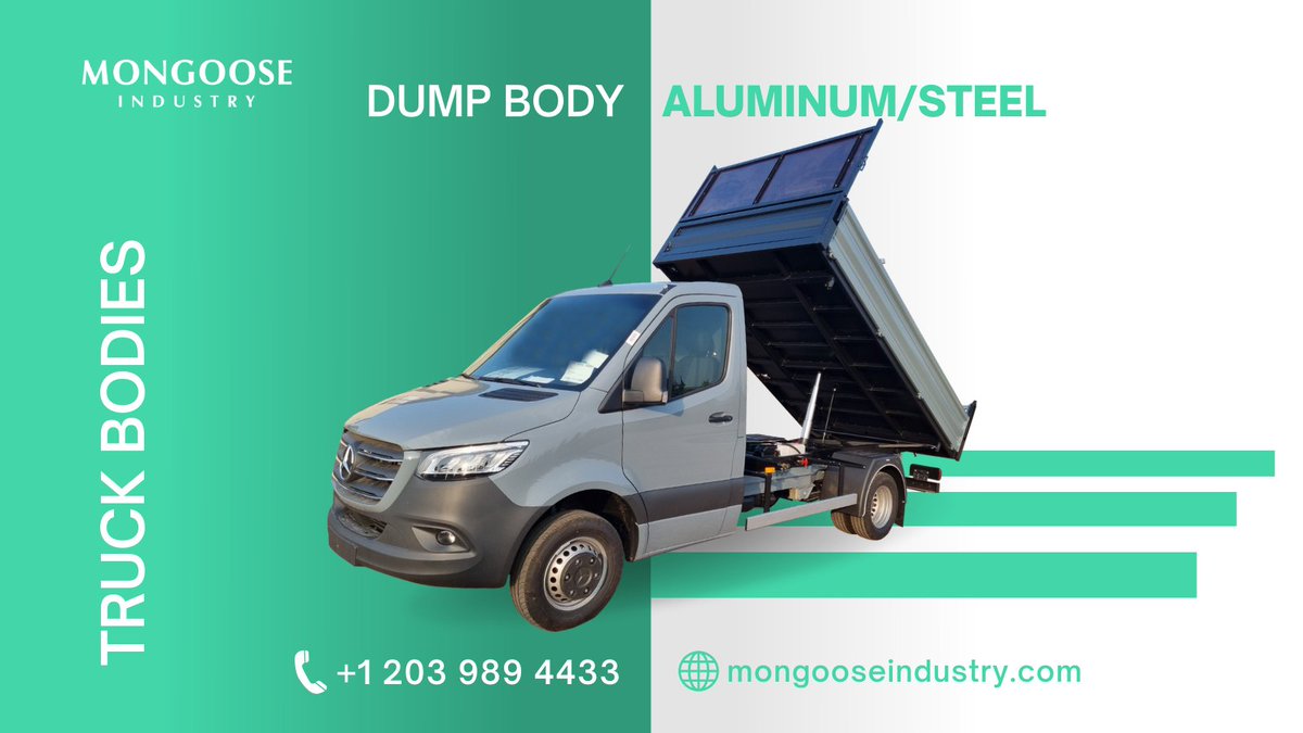 Don't wait to get yourself the best truck body! Now available at Mongoose Industry: our amazing 3-way dump bodies in either aluminum or steel. Get the perfect setup today - unbeatable prices guaranteed!
 #wegotthis #bodytrucks #bestprice #truckindustry #mercedesbenz #dumpplatform