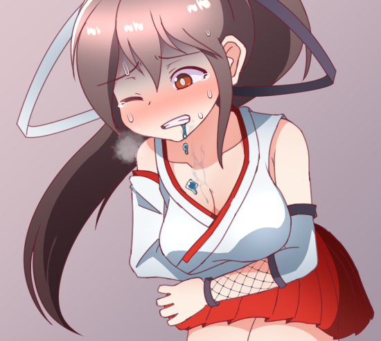 液体状の敵が体内に入り、苦しむちよめ 