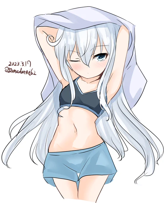 #艦これ版深夜の真剣お絵描き60分一本勝負  #艦これ版真剣お絵描き60分一本勝負_20230317響ちゃん 