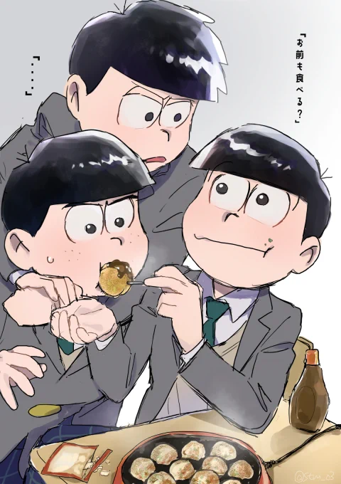 教室でタコパするおそ松 