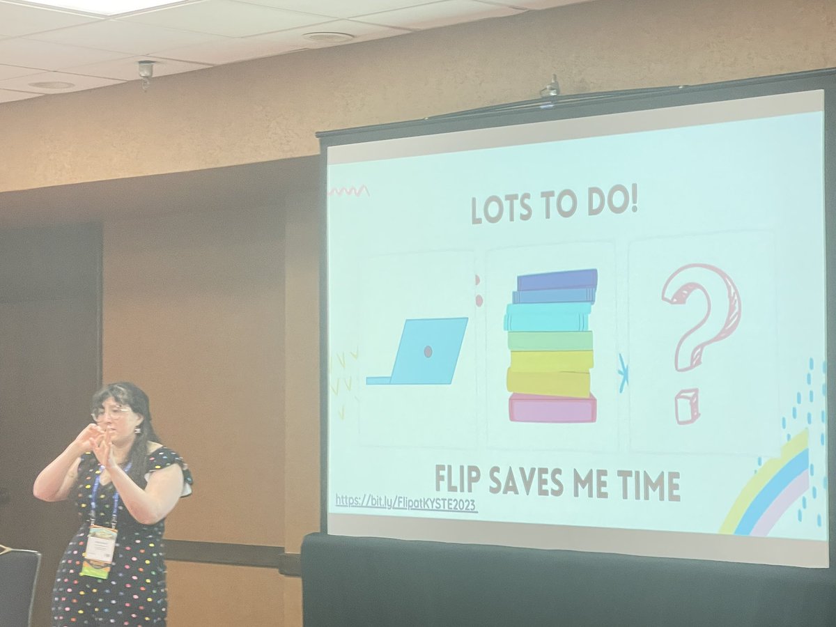 The amazing @KalynHarrisLMS presenting on @MicrosoftFlip in the library!  Great session at @kystetech !  #kyste23
#MurraySchools