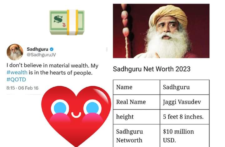 scieinspirit's tweet photo. Simply $10 million!
#sadhguru #humangod https://t.co/UV8iKiLiaF
