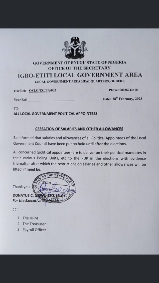 NelOsuji's tweet photo. Just imagine the threat letter from a sitting governor, Ugwuanyi you are mad! Ndi Enugu bury PDP completely! https://t.co/Vq2e8wxOde