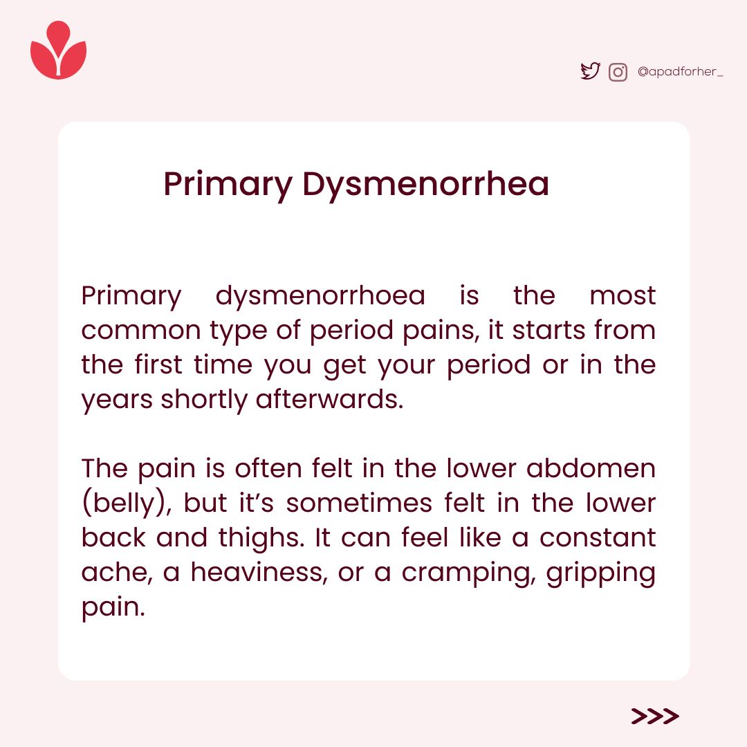 apadforher's tweet photo. Can you identify the type of dysmenorrhea you experience during your period?
I bet you don't know its different types.
Here, learn the difference between the two dysmenorrhea types that we have.
#APFH
#Menstrualhealth
#Menstrualtips
#Menstrualcare https://t.co/zxJ63TaAxw