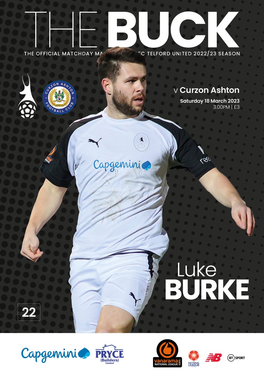 <a href="/lukeburke11/">luke burke</a> is on the cover of the match programme for the visit of <a href="/CurzonAshton/">Curzon Ashton</a>, and he's our interviewee too. The on loan <a href="/AFCFylde/">AFC Fylde</a> defender has swapped being a Buck being a Buck.
You can read about opponents, #TheNash, as well as the thoughts of Kevin Wilkin and <a href="/RobEvans4/">Rob Evans</a>: