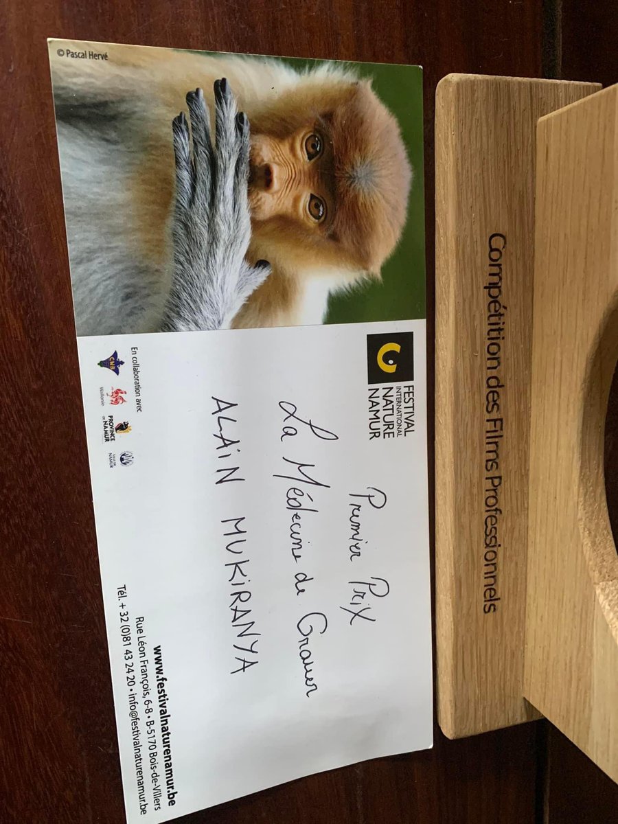 TontonVert's tweet photo. De Mon ami Alain Biloko 🤩
Mon film "La medicine des Grauer" tourné dans le Virunga National Park et Kahuzi Biega National Park a remporté le premier prix du concours de courts métrages organisé par #Cebios lors de la 2ème Conférence internationale sur
https://t.co/NiFmz9O6ld https://t.co/XYsybKNeoy