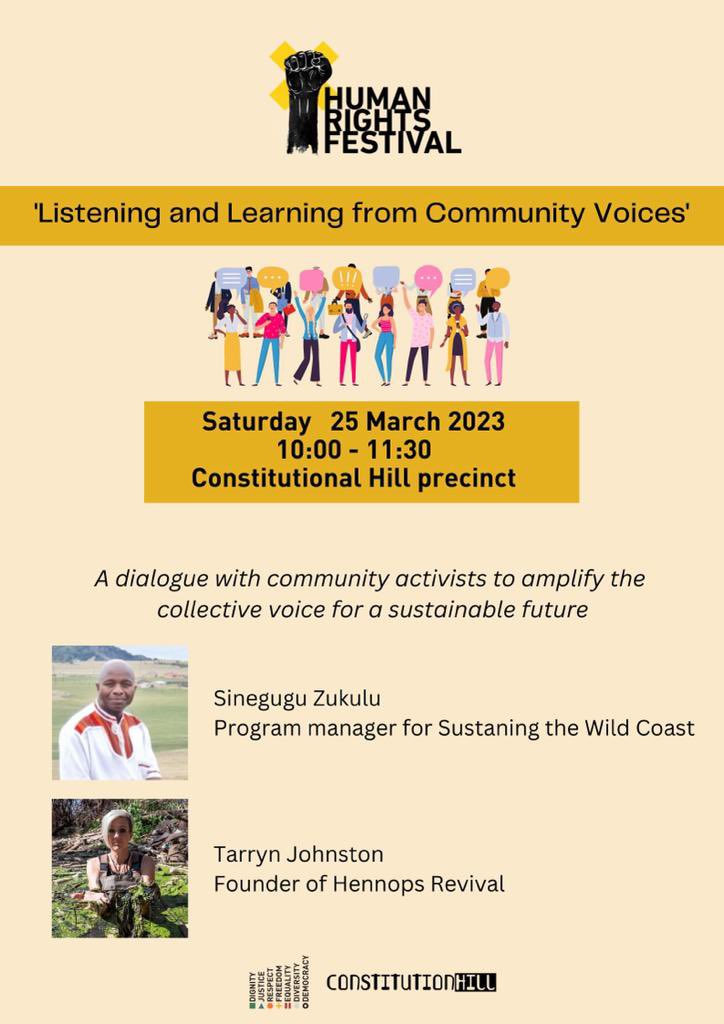 Wonderful dialogue happening this weekend as part of the Constitution Hill Human Rights Festival <a href="/SineguguZukulu/">Sinegugu Zukulu</a> #Standup4HumanRights