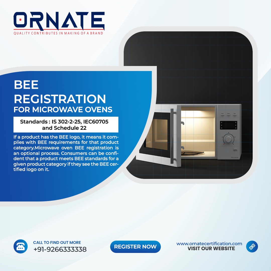 ornateservices's tweet image. Stay compliant and connected with our BEE Registration Services for microwave ovens - the ultimate choice for hassle-free trade. Contact now +91-9266333338. #BEE #BEERegistration #consultant #ornate