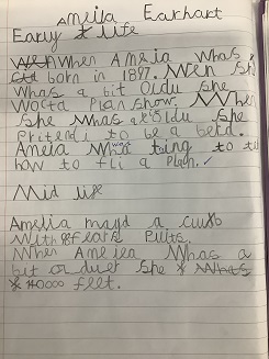 Y1 are working hard on their writing and loving the history topic on flight