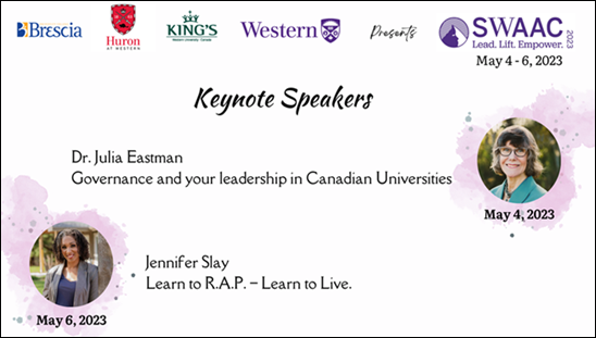 Join us for the SWAAC 2023 from May 4 – 6, 2023 to expand your professional network and gain valuable insights.
If you have not already registered, do so now to secure your spot: conferences.uwo.ca/swaac/registra…
View our program to learn more: conferences.uwo.ca/swaac/program
