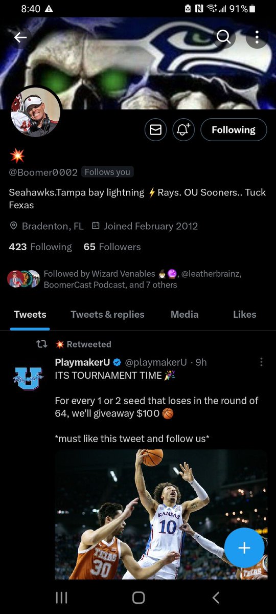BoomerShupe99's tweet photo. #SoonerNation New Follower Alert ⚠️! Let's Get @Boomer0002 over 100 followers today! Keep building the #SoonerVerse 🔨 Follow 4 follow back ✔ Retweet's appreciated 💯 @summer_b44 @Eskimokie36 @WhatsBestnLife @JustinKelso @CherylBishop33 @TerryButler61 @TiffanyHacker @Dpezzy4515 https://t.co/r0urpAQ5mD