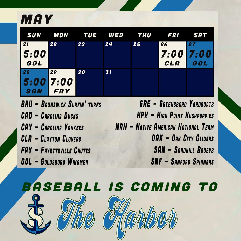 SkippersONSL's tweet photo. BREAKING NEWS!

The inaugural River City Skippers schedule has been finalized!

71 days until the home opener on May 27th!

Season and individual game tickets go on sale 3/24!

@ONSLBaseball @TDAsportsNENC @dailyadvance @WOBXNEWS @visitecity 

#BaseballintheHarbor #AnchorsDown https://t.co/ZznmoaYDLB