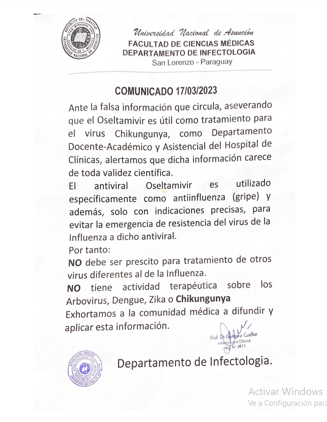 MedicinaUNA's tweet photo. ❗Comunicado del Departamento de Infectología de la FCMUNA - Hospital de Clínicas https://t.co/L9d7poYvyU