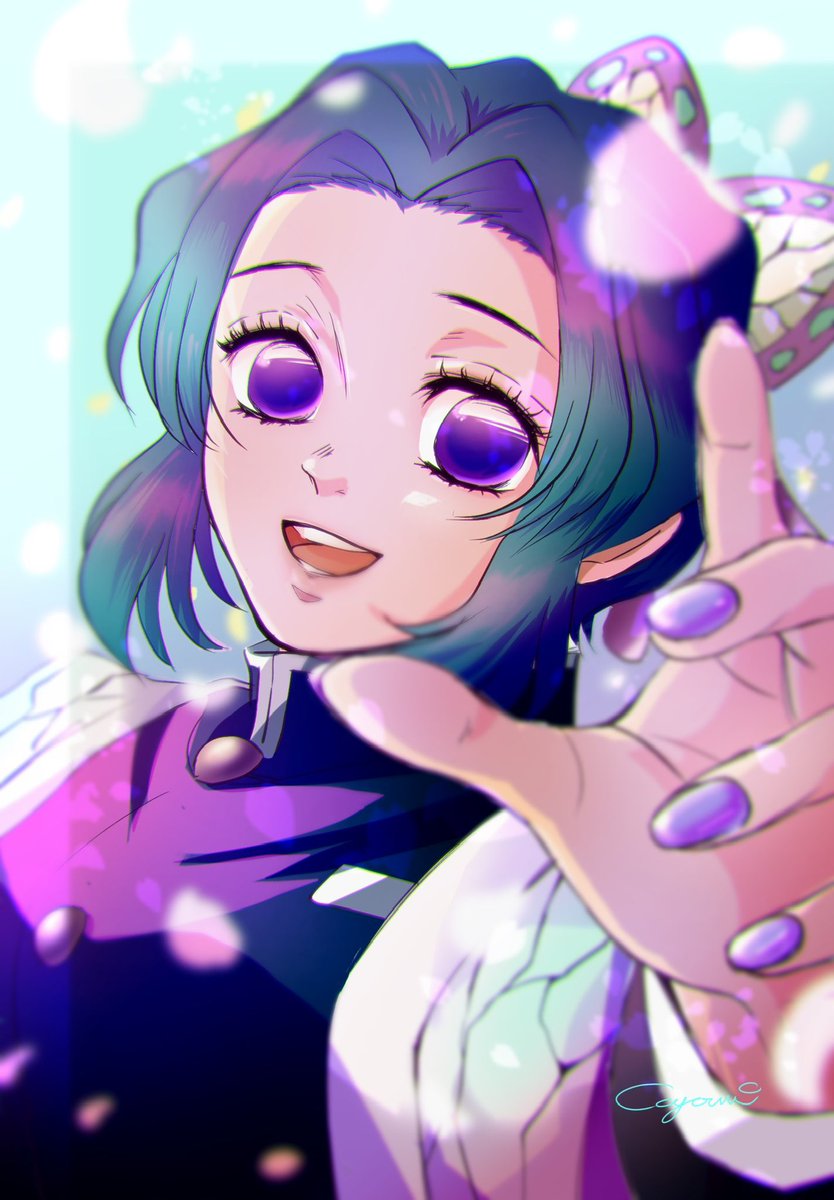 coyomiさんがTwitterに投稿した胡蝶しのぶ(鬼滅の刃)のイラスト。