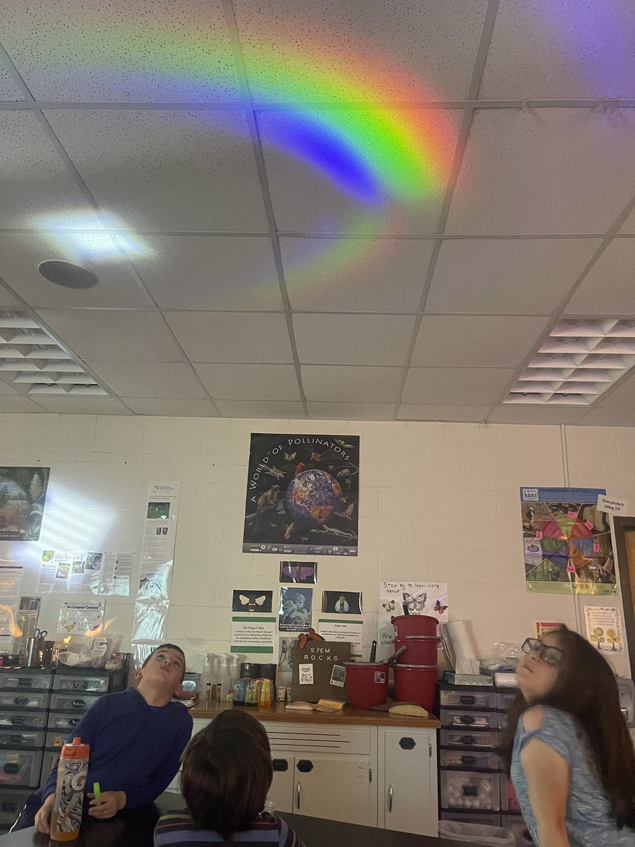 diane_dparr's tweet photo. Happy St Pat’s Day !!  Of course we engineered a way to make rainbows on a cloudy day!!  @CFESmustangs #dancingrainbows #magicorscience #roygbiv https://t.co/ZUPZbMebrK