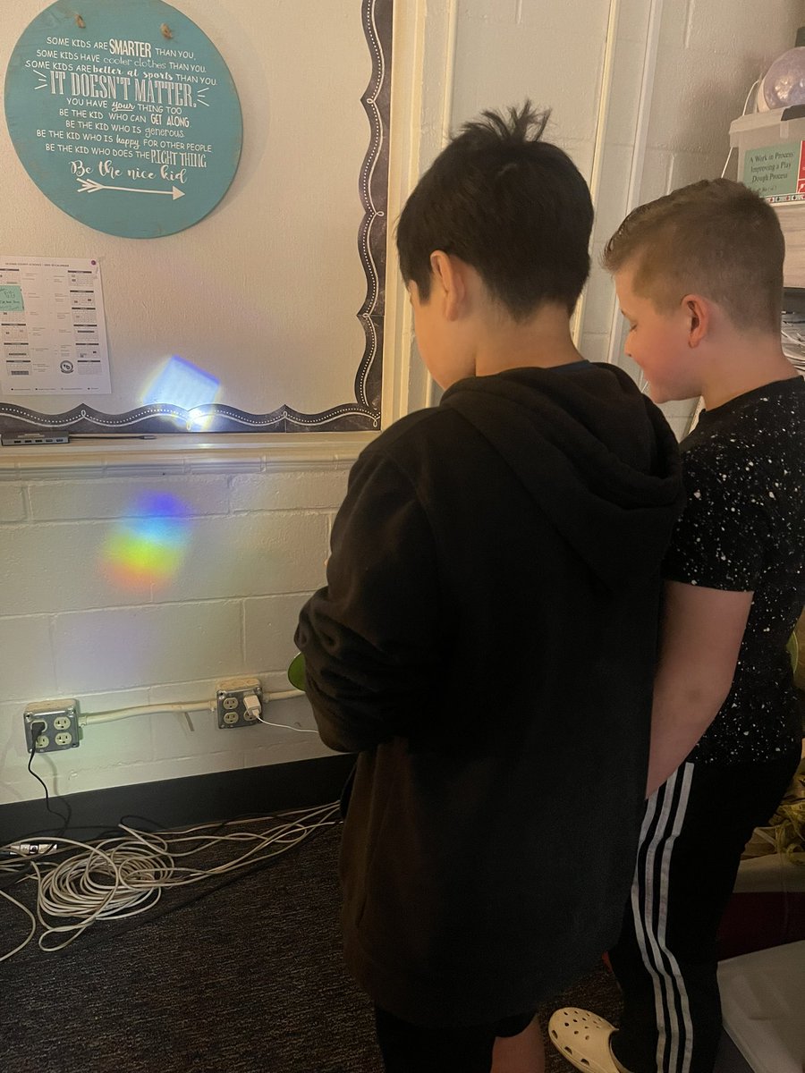 diane_dparr's tweet photo. Happy St Pat’s Day !!  Of course we engineered a way to make rainbows on a cloudy day!!  @CFESmustangs #dancingrainbows #magicorscience #roygbiv https://t.co/ZUPZbMebrK