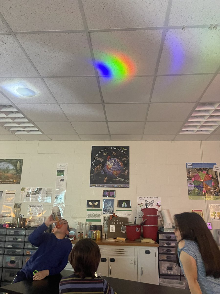 diane_dparr's tweet photo. Happy St Pat’s Day !!  Of course we engineered a way to make rainbows on a cloudy day!!  @CFESmustangs #dancingrainbows #magicorscience #roygbiv https://t.co/ZUPZbMebrK