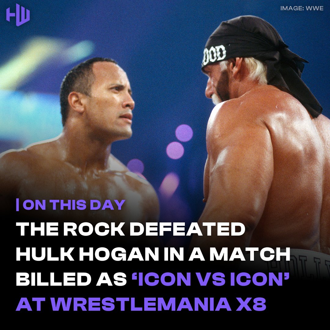 On March 17th 2002, <a href="/TheRock/">Dwayne Johnson</a> defeated <a href="/HulkHogan/">Hulk Hogan</a> in a match billed as 'Icon vs. Icon' at WrestleMania X8 in front of 68,237 fans at SkyDome in Toronto.