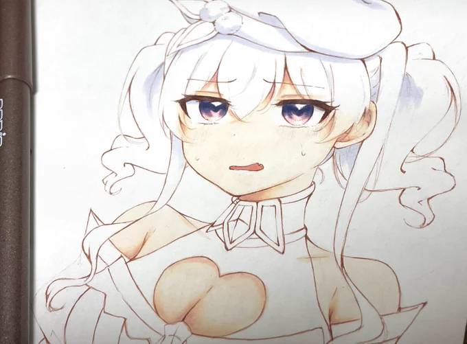 線画と目の塗りが上手くいったよ……95点……! 