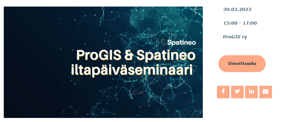 ProGIS (@progisry) on Twitter photo ProGIS Ry ja <a href="/spatineo/">Spatineo Inc</a> järjestävät 30.3. klo 15 iltapäiväseminaarin jossa keskustellaan paikkatietojen tehokäytöstä! Hybriditilaisuus, mutta kannattaa tulla paikan päälle!🥂 Lisätietoja ja ilmoittautuminen <a href="/Positiolehti/">Positio-lehti</a> kalenterissa: positio-lehti.fi/tapahtumat/pro… ProGIS Ry ja <a href="/spatineo/">Spatineo Inc</a> järjestävät 30.3. klo 15 iltapäiväseminaarin jossa keskustellaan paikkatietojen tehokäytöstä! Hybriditilaisuus, mutta kannattaa tulla paikan päälle!🥂 Lisätietoja ja ilmoittautuminen <a href="/Positiolehti/">Positio-lehti</a> kalenterissa: positio-lehti.fi/tapahtumat/pro…