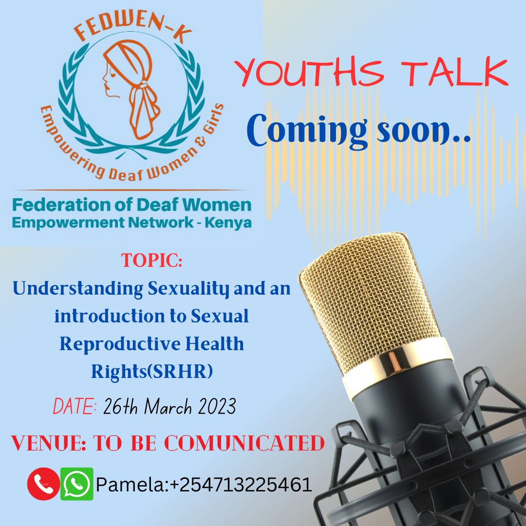 FedwenKenya's tweet photo. Deaf girls and young women often lack the voice, agency and autonomy to make their own decisions in relation to their sexual and reproductive health and are frequently denied access to quality sexual and reproductive health information and services.
JOIN THE DISCUSSION... https://t.co/7ZizkAuTe8