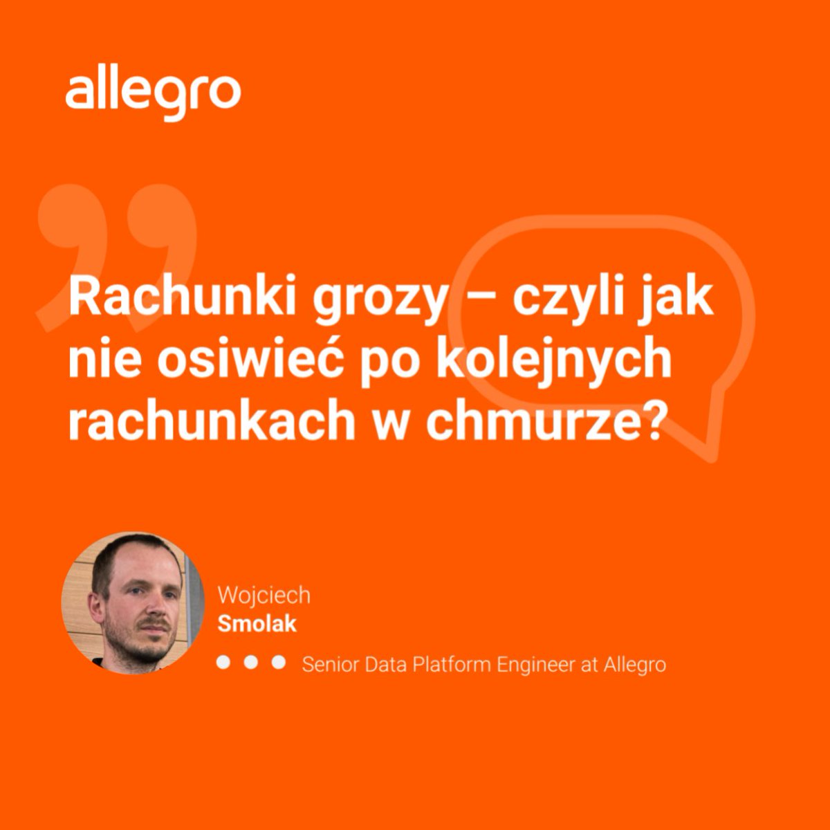 allegrotech's tweet photo. Look out for this year's #GoogleCloudDays agenda for a speech by Wojciech Smolak, Senior Data Platform Engineer at #Allegro, who will raise a really intriguing topic. ⬇ More: https://t.co/2asjP9kvU6 #weknowit #goodtobehere #AllegroTech https://t.co/k6mxqAlCI1