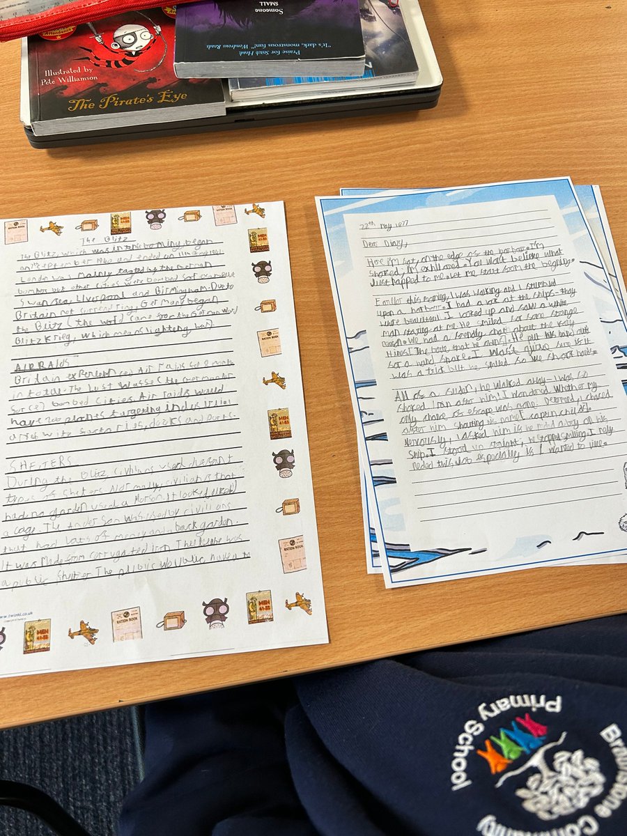 A bit of reflection in Year 6 this afternoon... Comparing one of our first pieces of writing to our most recent - The children are SO proud of their progress 🥰📑🖊️🏆 #care #persevere #succeed