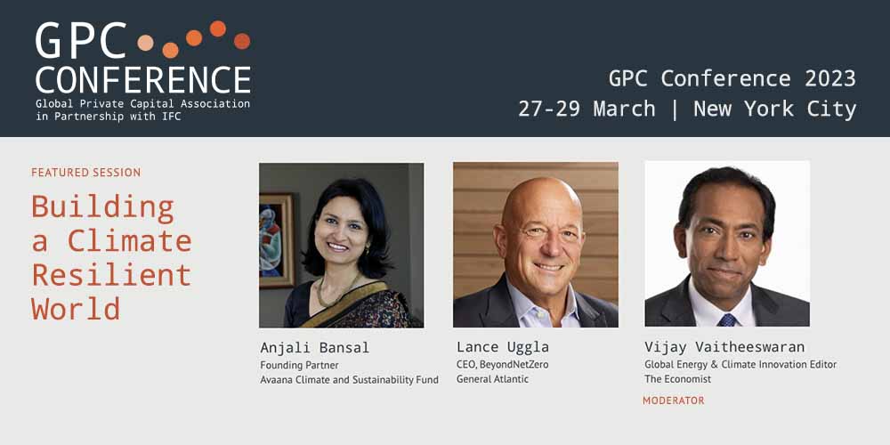 Join 'Best in Class: Featured Deal & Exit Cases' at GPC Conference 2023 w/ @IFC_org on 27-29 March!

Speakers:
‣ @LanceUggla, @GABeyondNetZero
‣ Anjali Bansal, @avaanacapital
‣ Vijay V. Vaitheeswaran, @TheEconomist  (moderator)

gpcconference.org

#climateinvesting #ESG