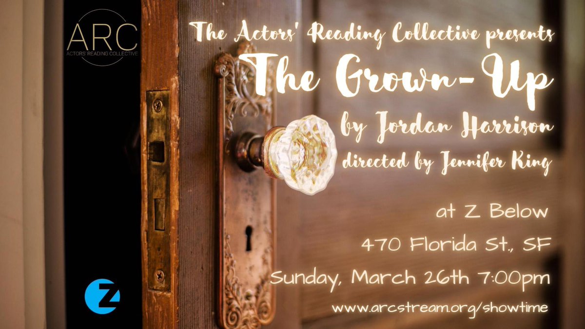 We’re holding our first in-person live reading!  Come see The Grown-Up by Jordan Harrison.  

March 26 at 7p at #zbelow <a href="/zspaceSF/">Z Space Theater</a> 
Tickets are FREE. 

Details:  facebook.com/events/s/the-g…