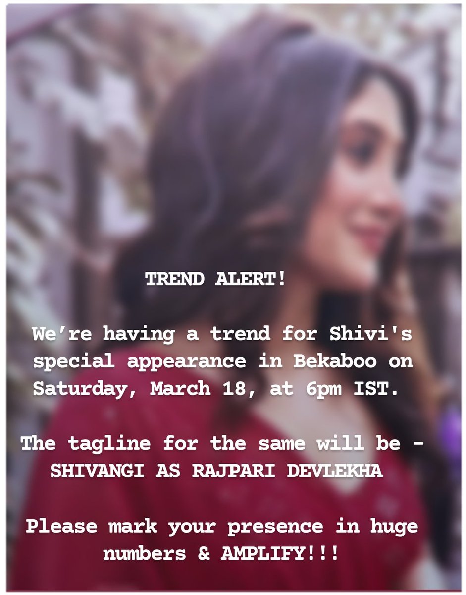 pls be there tomorrow, our girl is going to create magic onscreen yet again and she herself is equally excited for her cameo.. we have to make this huge at all costs! 🫶🏻

• #ShivangiJoshi •