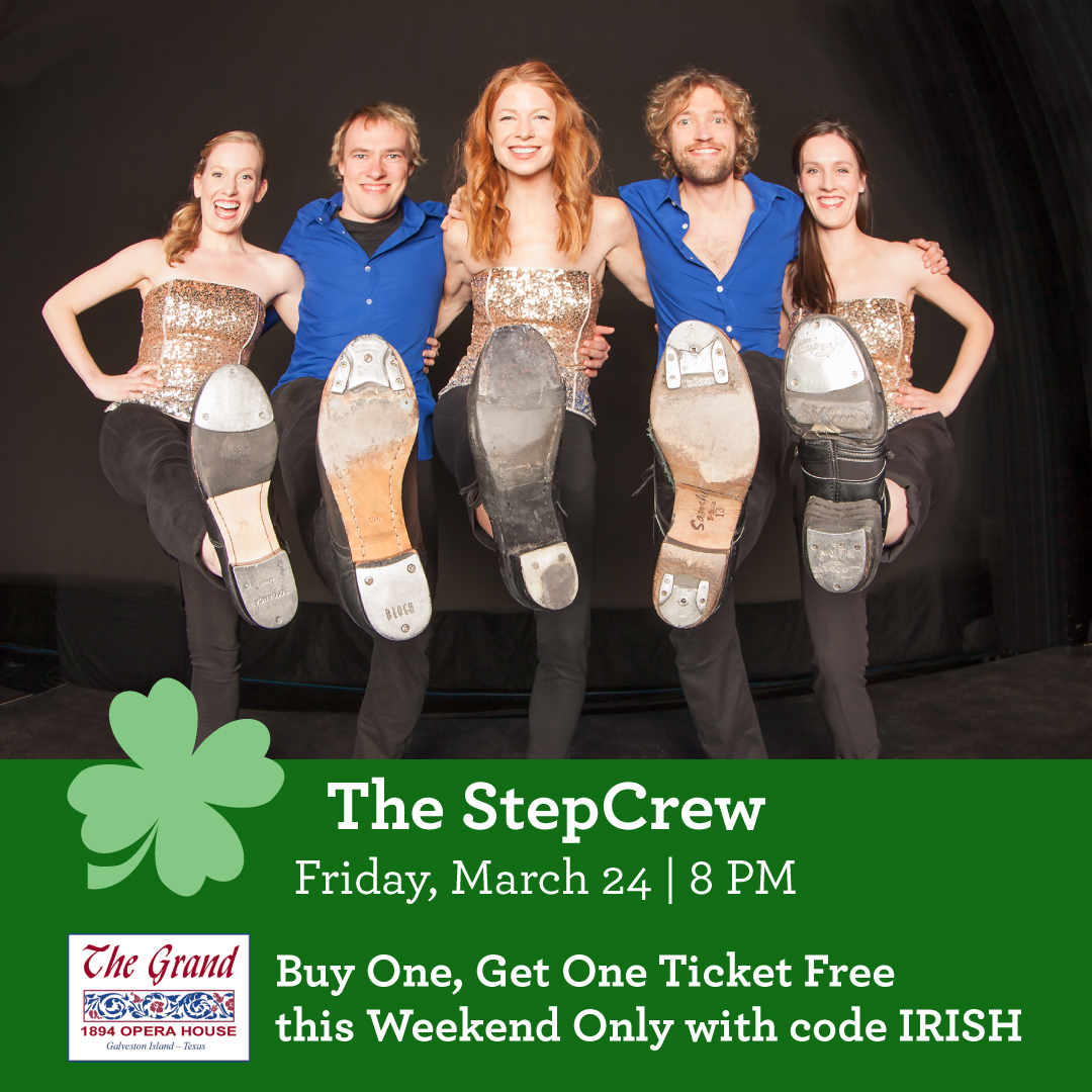 Grand1894's tweet photo. Buy One, Get One Ticket Free with code IRISH for @thestepcrew's performance at The Grand on Friday, March 24 at 7:30 PM! This offer is only available today, March 17 through Sunday, March 19 at 11:59 PM.

Redeem this discount now at https://t.co/4AJkqpYCCD 🍀 #stpatricksday https://t.co/ktqqFn8XJv
